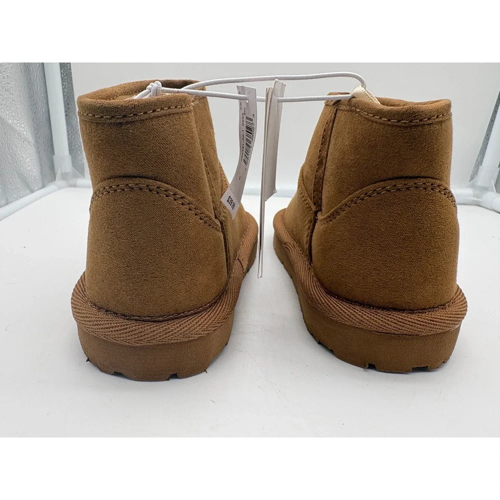Baby Gap Toddler Size 6 Brown Vegan Suede Cozy Sherpa Lined Mini Boots Shoes NWT